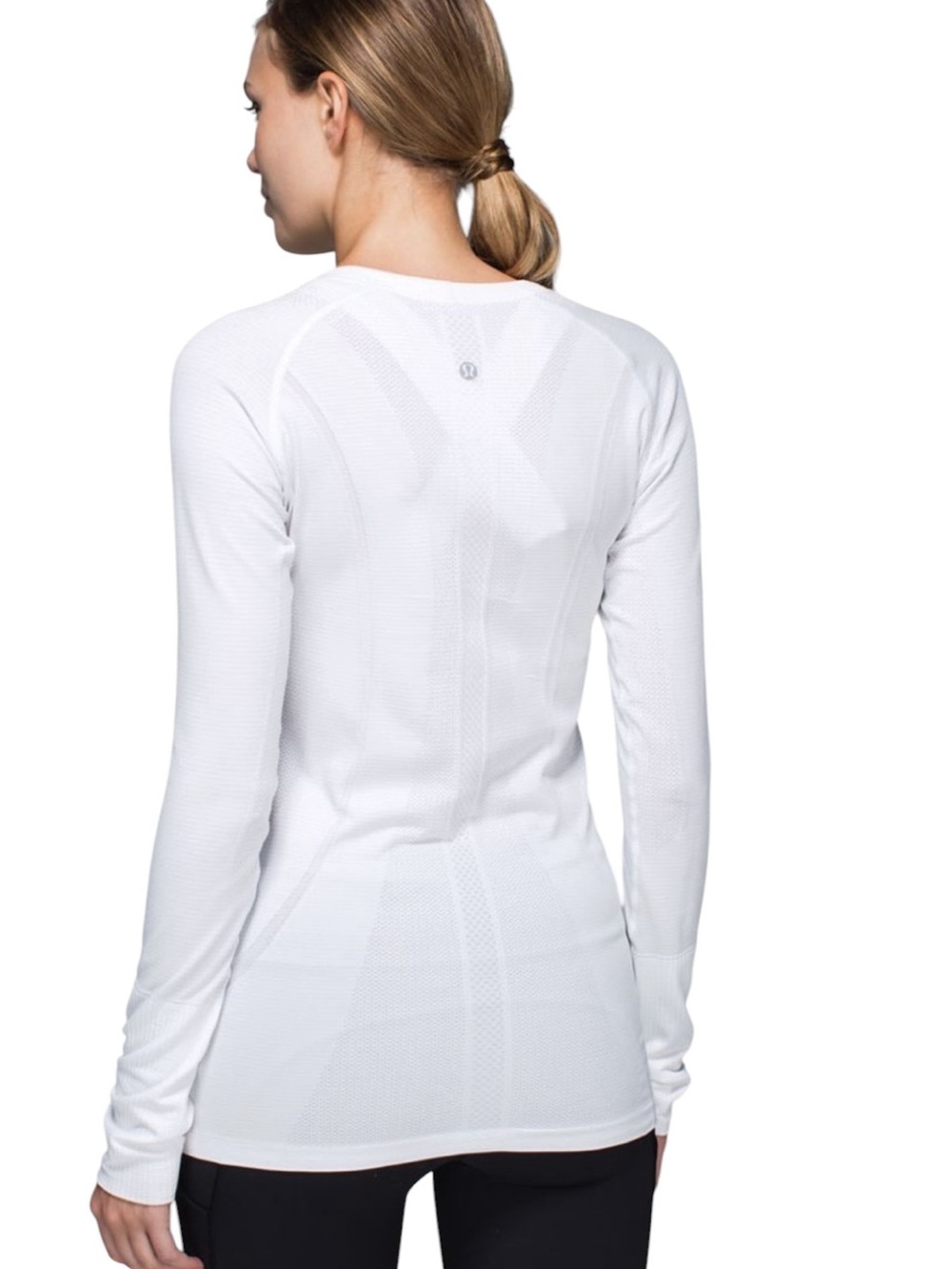 Lululemon Athletica White Long-Sleeve Seamless Performance Top Size 10 - Picture 2 of 12